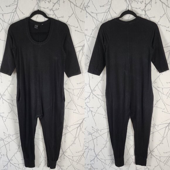 Wooly Doodle Lounj Black Bamboo Cotton Romper One Piece - Picture 1 of 2